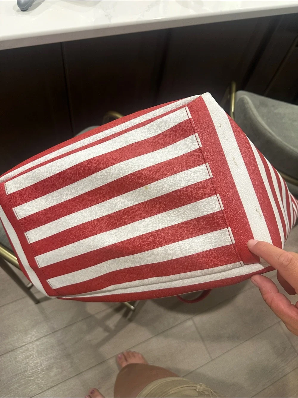 Kate Spade Red and white large tote bag